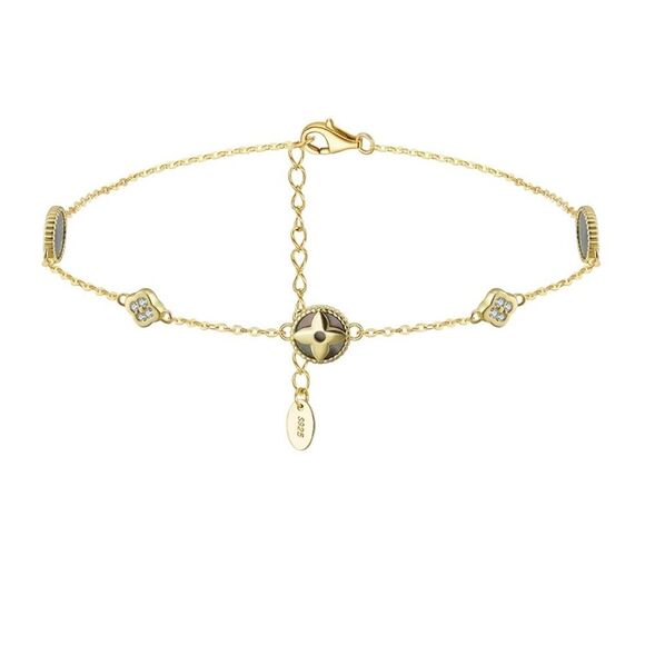 ENA925 14k Over Sterling Silver Anklet - Picture 2 of 5